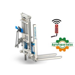 Κλαρκ για τρακτέρ 3 σταδιων με ανύψωση βάρους 1500kg και ύψους 250εκ, υδρ. πλάγια μετατόπιση, υδρ. ρύθμιση μπούμας και ασύρματο χειριστήριο.