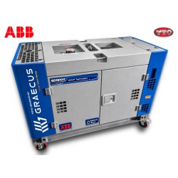  Αθόρυβη πετρελαιοκίνητη γεννήτρια 12.1 kW με DAVR, ταυτόχρονη μονοφασική και τριφασική έξοδο, ηλεκτρική εκκίνηση, ATS υποδοχή, πρίζες Schuko, CEE και ηχομονωμένο περίβλημα 