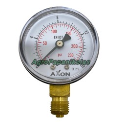 ΜΑΝΟΜΕΤΡΟ ΑΕΡΟΣ ΒΑΣΗ ΚΑΤΩ Φ50mm- ΠΑΣΟ 1/4"- ΠΙΕΣΗ 0-16bar