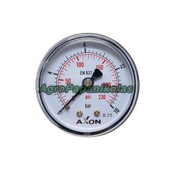 ΜΑΝΟΜΕΤΡΟ ΑΕΡΟΣ ΒΑΣΗ ΠΙΣΩ Φ50mm- ΠΑΣΟ 1/4"- ΠΙΕΣΗ 0-16bar