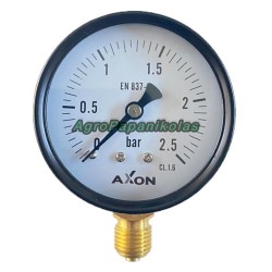 ΜΑΝΟΜΕΤΡΟ ΝΕΡΟΥ ΒΑΣΗ ΚΑΤΩ Φ63mm - ΠΑΣΟ 1/4" - ΠΙΕΣΗ 0-2.5bar