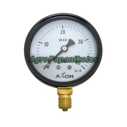 ΜΑΝΟΜΕΤΡΟ ΝΕΡΟΥ ΒΑΣΗ ΚΑΤΩ Φ63mm - ΠΑΣΟ 1/4" - ΠΙΕΣΗ 0-40bar