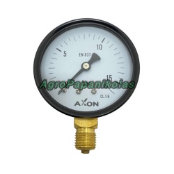 ΜΑΝΟΜΕΤΡΟ ΝΕΡΟΥ ΒΑΣΗ ΚΑΤΩ Φ63mm - ΠΑΣΟ 1/4" - ΠΙΕΣΗ 0-16bar