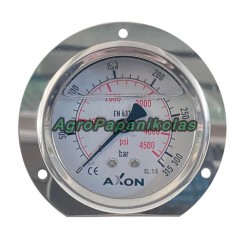 ΜΑΝΟΜΕΤΡΟ ΝΕΡΟΥ ΓΛΥΚΕΡΙΝΗΣ ΜΕ ΒΑΣΗ ΠΙΣΩ Φ63mm ΚΑΙ ΦΛΑΝΤΖΑ Φ85mm-ΠΑΣΟ 1/4"-ΠΙΕΣΗ 0-315bar