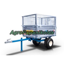 Τρείλερ για τρακτέρ με μηχανική ανατροπή 600kg και γαλβανιζέ παραπέτα MT600-M