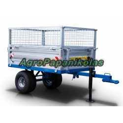 Τρείλερ για τρακτέρ με μηχανική ανατροπή 1000kg και γαλβανιζέ παραπέτα MT1000-M