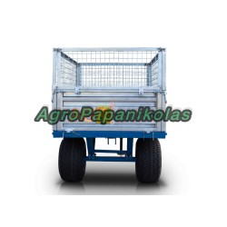 Τρείλερ για τρακτέρ με μηχανική ανατροπή 1000kg και γαλβανιζέ παραπέτα MT1000-M