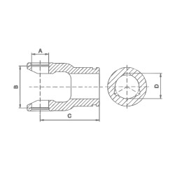 ΔΙΧΑΛΟ ΕΣΩΤΕΡΙΚΟΥ ΣΩΛΗΝΑ T10 22x54mm AgroCardan