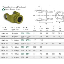 ΔΙΧΑΛΟ ΔΙΓΩΝΟ ΕΣΩΤΕΡΙΚΟΥ ΑΞΟΝΑ 8HP 22x54 AgroCardan