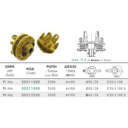 ΣΥΜΠΛΕΚΤΗΣ ΑΞΟΝΑ PTO Τ70 4 ΘΕΡΜΟΥΙΤx160mm ΚΑΡΡΕ D35 Z6 2200Nm