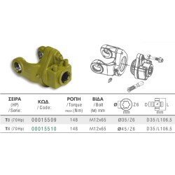 ΣΥΜΠΛΕΚΤΗΣ ΜΕ ΒΙΔΑ Τ80 70HP D35 Μ12x65mm AgroCardan