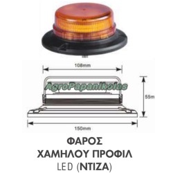 ΦΑΡΟΣ ΧΑΜΗΛΟΥ ΠΡΟΦΙΛ 45 LED ΜΕ ΝΤΙΖΑ 12-24V