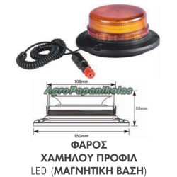 ΦΑΡΟΣ ΧΑΜΗΛΟΥ ΠΡΟΦΙΛ 45 LED ΜΕ ΜΑΓΝΗΤΙΚΗ ΒΑΣΗ 12-24V