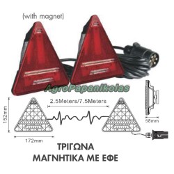 ΦΩΤΑ ΣΤΟΠ ΡΥΜΟΥΛΚΟΥΜΕΝΟΥ LED ΤΡΙΓΩΝΑ ΜΑΓΝΗΤΙΚΑ ΜΕ ΕΦΕ